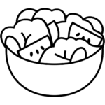 Aperçu du dessin émoji salade verte à imprimer