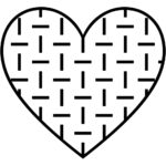 Aperçu du dessin émoji cœur gris à imprimer