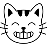 Aperçu du dessin émoji chat souriant aux yeux rieurs à imprimer