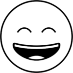 Aperçu du dessin émoji visage souriant avec yeux rieurs à imprimer
