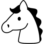 Aperçu du dessin émoji tête de cheval à imprimer