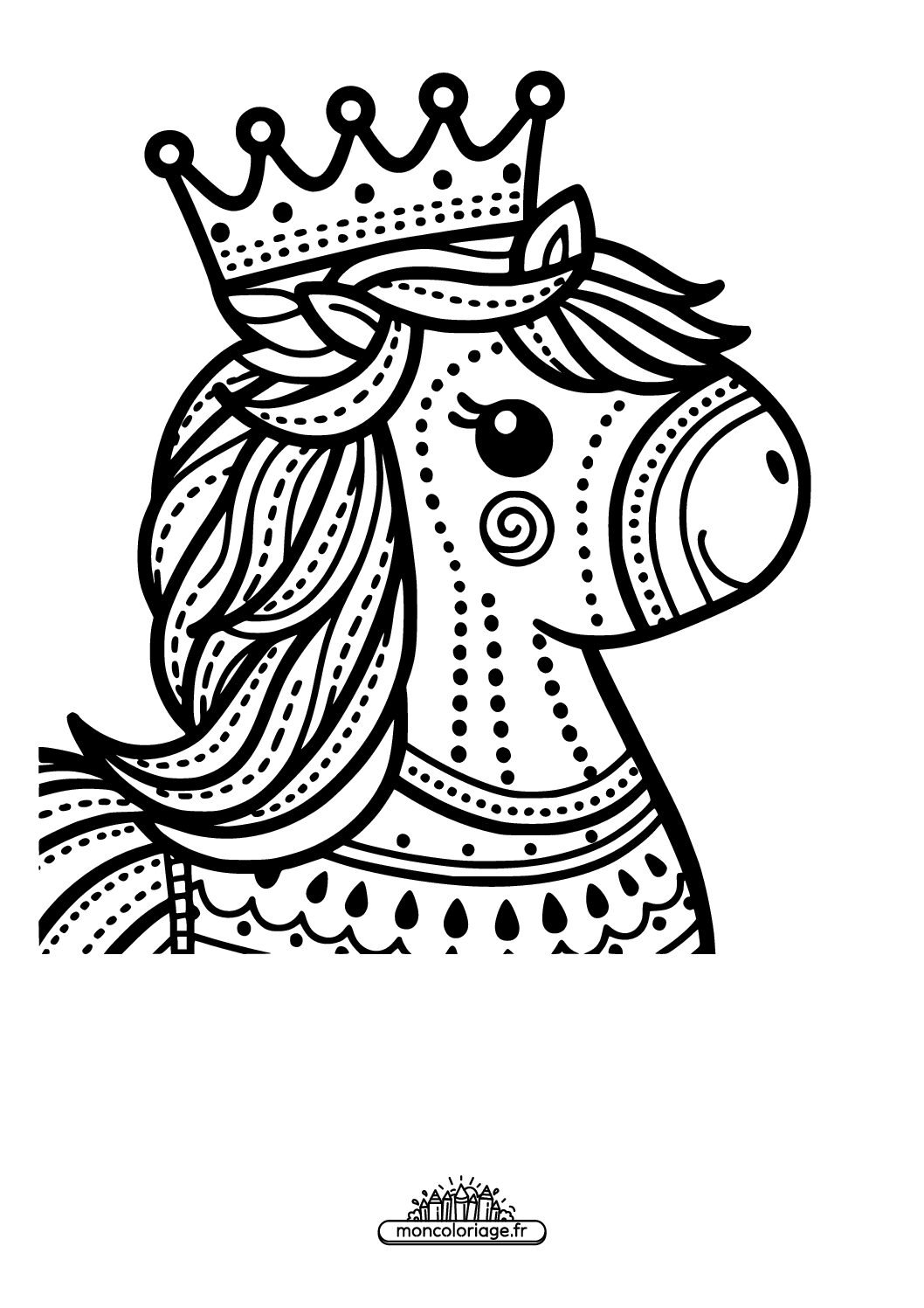 Cheval avec une couronne