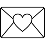 Aperçu du dessin émoji lettre d’amour à imprimer