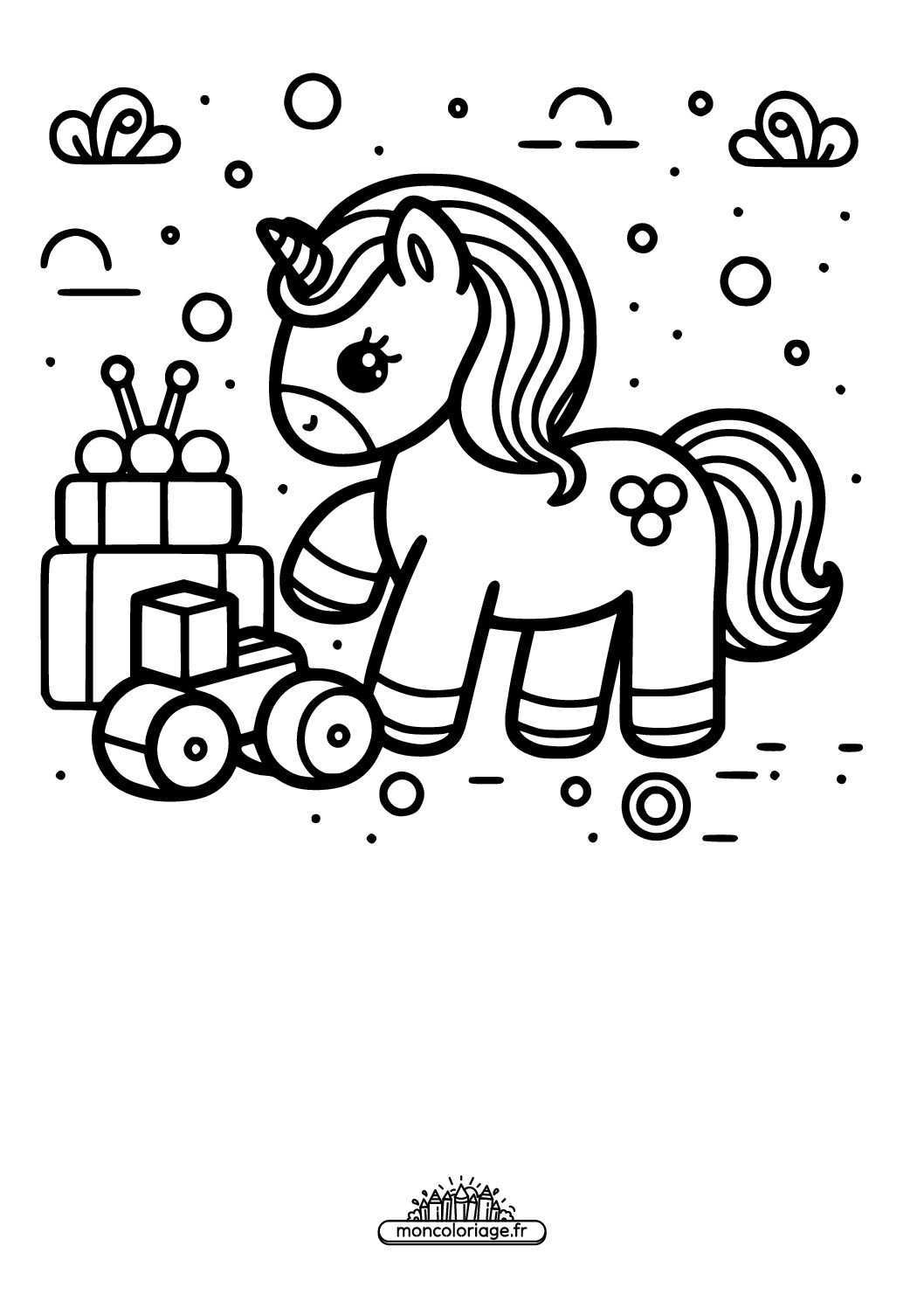 Poney avec des jouets