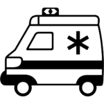 Aperçu du dessin émoji ambulance à imprimer