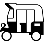 Aperçu du dessin émoji auto rickshaw à imprimer