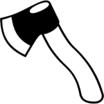 Aperçu du dessin émoji hache à imprimer