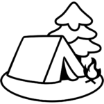 Aperçu du dessin émoji camping à imprimer