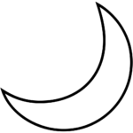 Aperçu du dessin émoji croissant de lune à imprimer