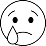 Aperçu du dessin émoji visage pleurant à imprimer