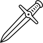 Aperçu du dessin émoji dague à imprimer