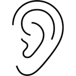 Aperçu du dessin émoji oreille à imprimer