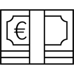 Aperçu du dessin émoji billet de banque en euros à imprimer