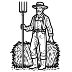 Aperçu du dessin agriculteur à imprimer
