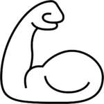 Aperçu du dessin émoji biceps fléchi à imprimer