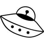 Aperçu du dessin émoji soucoupe volante à imprimer