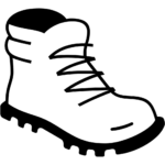 Aperçu du dessin émoji botte de randonnée à imprimer