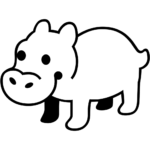 Aperçu du dessin émoji hippopotame à imprimer