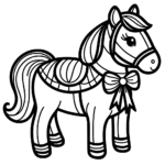 Aperçu du dessin cheval avec un nœud à imprimer