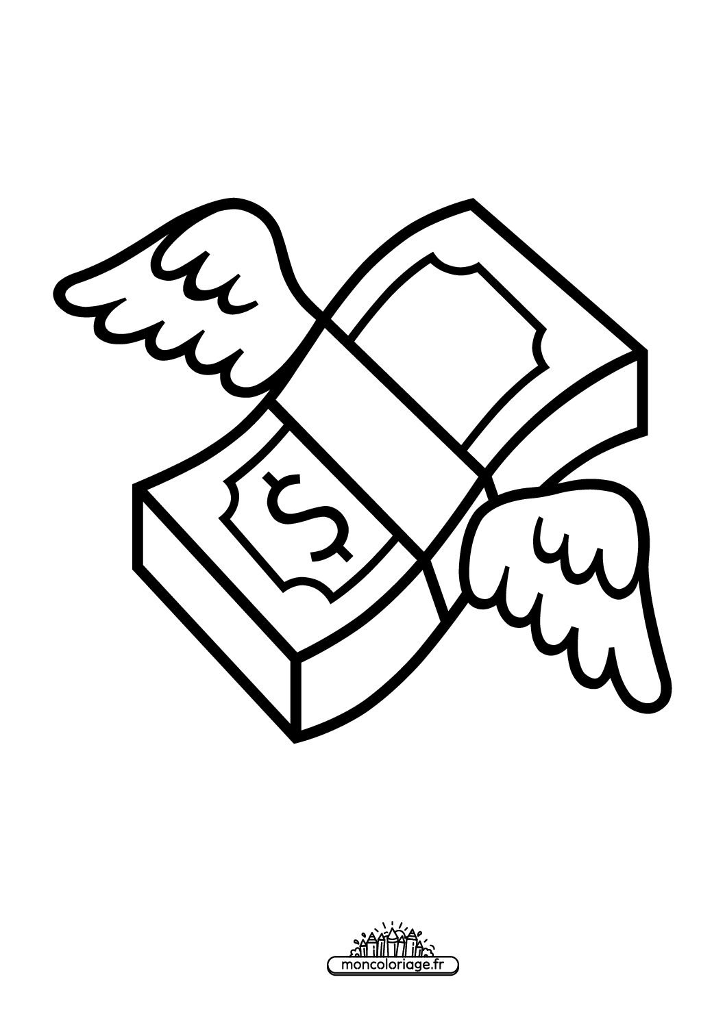 Émoji argent avec des ailes