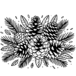 Aperçu du dessin pommes de pin à imprimer
