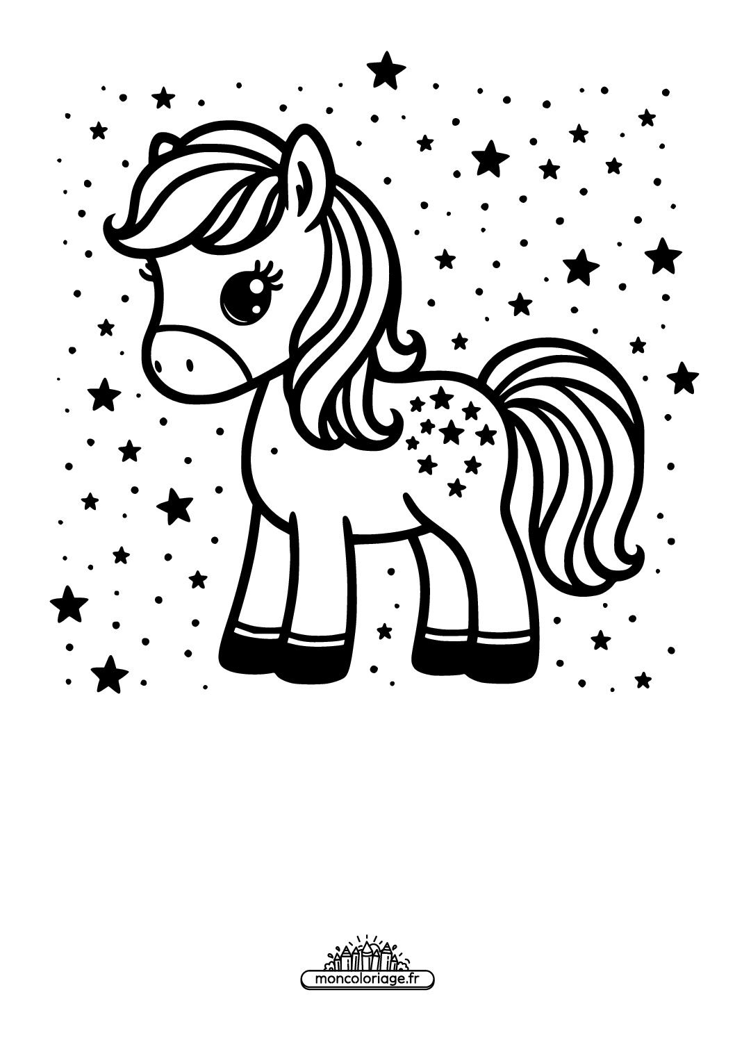 Poney avec des étoiles