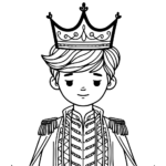Aperçu du dessin prince avec une couronne à imprimer