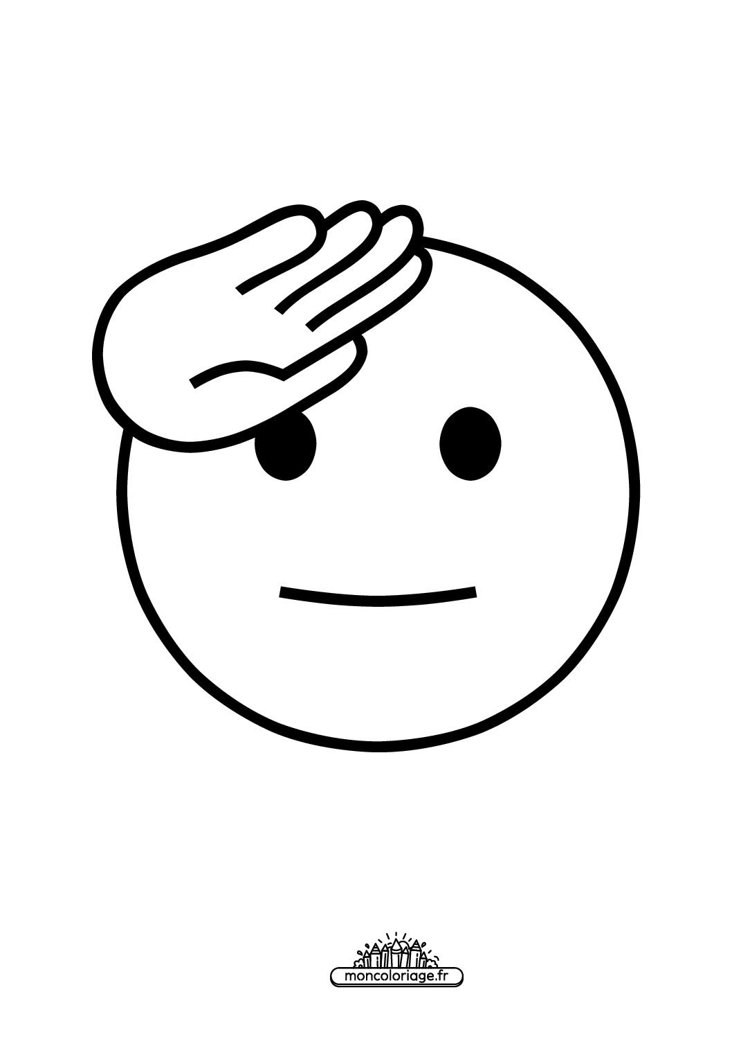 Émoji visage saluant
