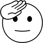 Aperçu du dessin émoji visage saluant à imprimer