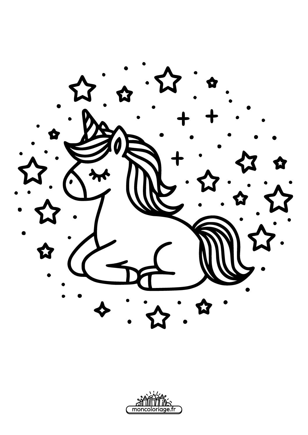 Licorne et étoiles