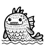 Aperçu du dessin monstre aquatique à imprimer