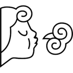 Aperçu du dessin émoji visage soufflant à imprimer