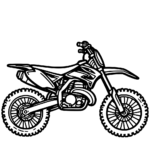 Aperçu du dessin moto de cross à imprimer